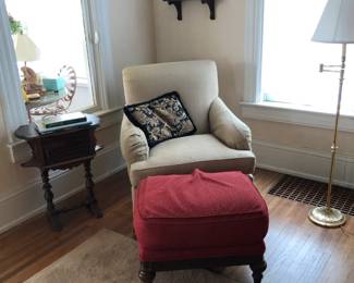Henredon matching club chair, Frederick Cooper floor lamp