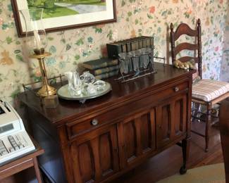 sideboard with brass gallery
