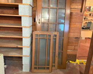Vintage Single Pane French Door Pair and 4 Windows
