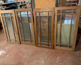 4 Single Pane French Windows. Each window measures approx. 37in T x 18in W.
