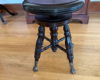 Antique Ball and Claw Piano Stool