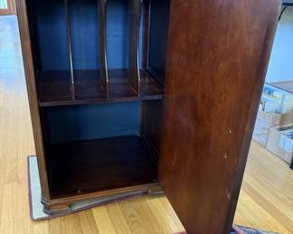 Interior of Vintage Record Storage Cabinet
