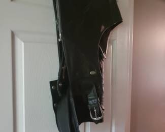 Leather motorcycle chaps