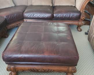 Matching leather Ottoman