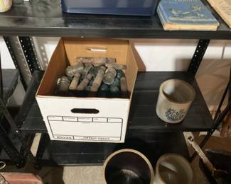 BOXFULL OF ANTIQUE TELEPHONE POLE INSULATERS
