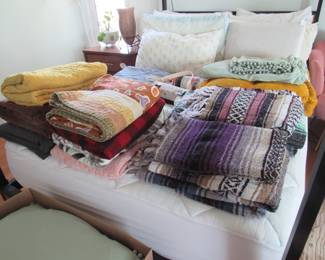 Pillows, blankets, duvets, etc.