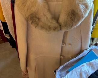 Fur collar wool coat