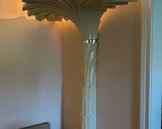 Floor to ceiling almond lacquer wall lamp
