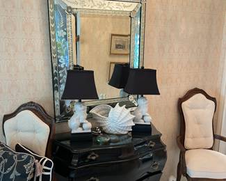 Black lacquer Bombay accent chest