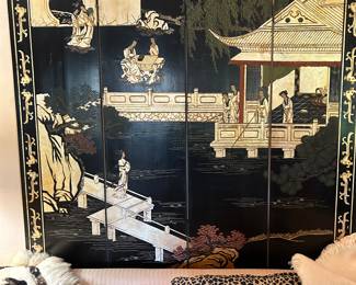 Large folding Asian screen