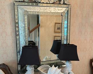Vintage beveled Austrian crystal mirror