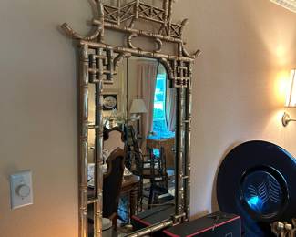Gold guilded Asian style mirror