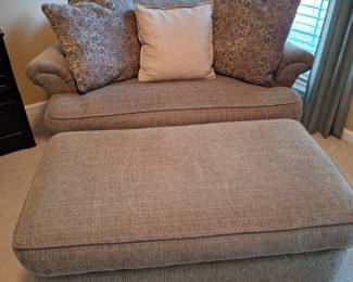 Chair and a half with ottoman -also pulls out to a bed.