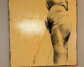 Original Oil on Board with Nail Accents "Say What You Want About Me" by DAVID RULE