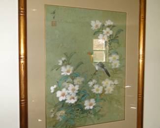 Bamboo inspired, frame with an outstanding oriental themed artwork