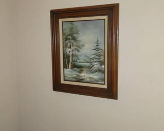 Hand painted original work of winter art