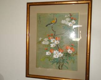 The second bamboo inspired frame with the second piece of oriental piece of artwork