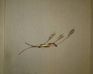 Brass, wheat art for the wall