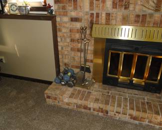 Weights and a very nice fireplace set