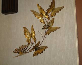 Brass butterfly wall art