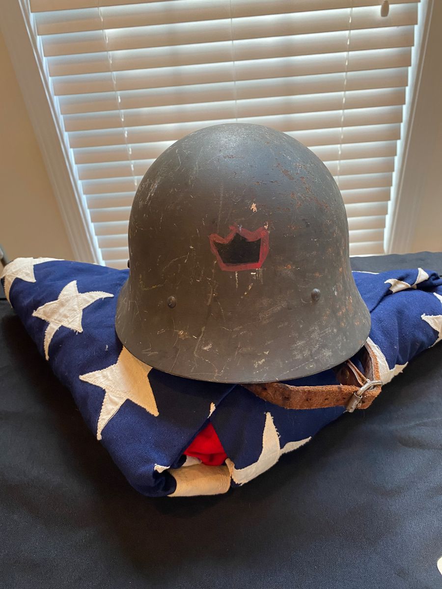 Authentic WW2 steel helmet. 