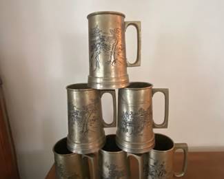 Pewter steins from Germany during WW1.