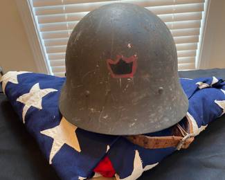 Authentic WW2 steel helmet.