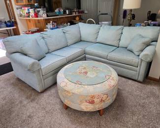 Ethan Allen Sectional & Ottoman
