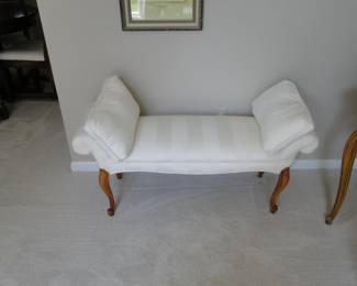 Wonderful, solid comfortable, upholstered bench