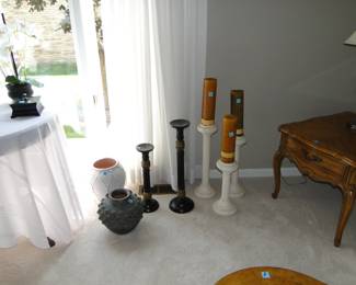 Candles and candlesticks for decorative purposes
