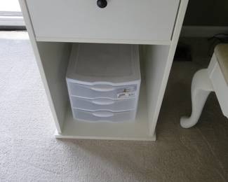 Small three drawer plastic storage piece