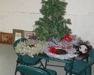 Even trees on card tables with chairs.  Thank you Samsonite