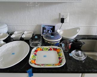 Colorful serving pieces as well