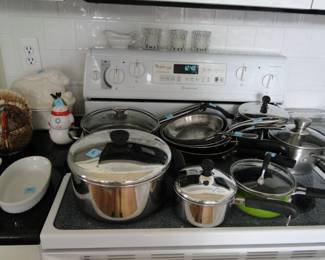 Lots of great pots and pans for stewing, and braising, and boiling, and sauce making