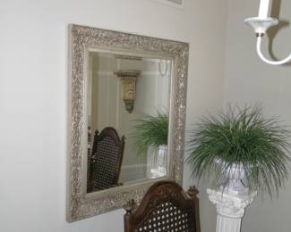 Large framed beveled mirror