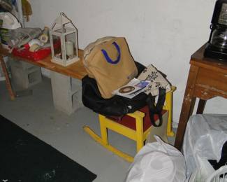 Small mustard colored child's rocker
