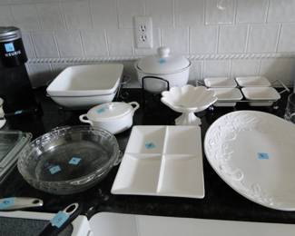 White serving pieces