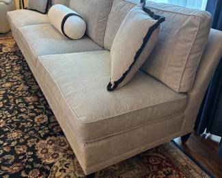 Grey (Hickory Chair Furniture Co) 9’ sofa
110”L 32”d 30”t.  $3,000.00