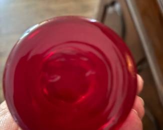 Vecchia Murano Vintage Ruby Red w 24k overlay 5” t & 4”t $200.00 pair