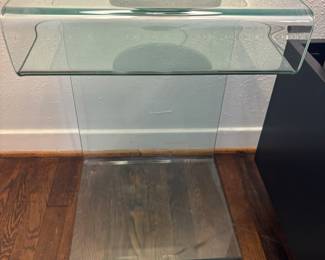 Glass end table. $75.00