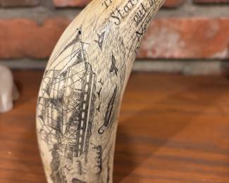 Scrimshaw Sperm Whale tooth. “Ship Starbuck” $ 70.00