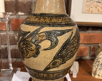 Tsuboya Ware Okinawa Fish Vase $200.00