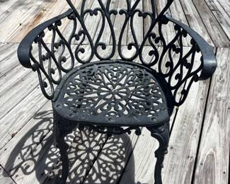 Wrought Aluminum Chair
23”w 16”d 30”t.  $65.00