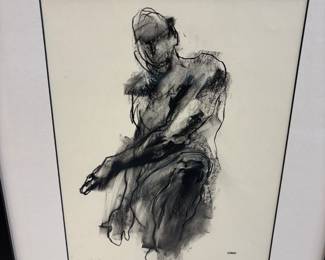 Charcoal and Pastel figures, Derek Overfield.  $125.00 each 17.5”w 20.5”t