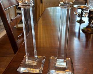 Tiffany & Co crystal candle sticks 10”t
$150.00 pair
