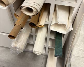 Various paper, gold leaf, unpainted scrolls, textured