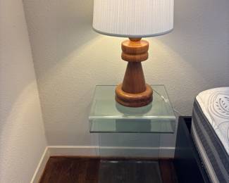 Glass end table. $75.00