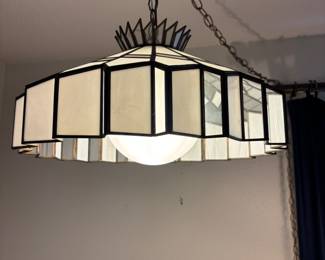 Tiffany Style Stained Glass Hanging Lamp 20” diameter.   $ 175.00