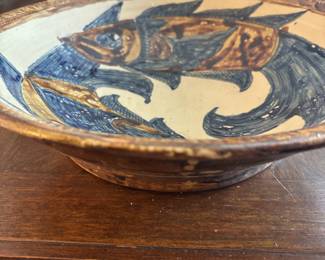 Tsuboya Ware Okinawa Large Fish Bowl $200.00