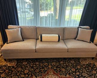 Grey (Hickory Chair Furniture Co) 9’ sofa
110”L 32”d 30”t.  $3,000.00